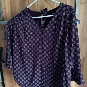 41 Hawthorn Purple Graphic 3/4 Sleeve Blouse